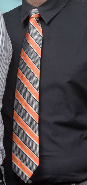 Necktie Occidental College Print In Orange Diagonal