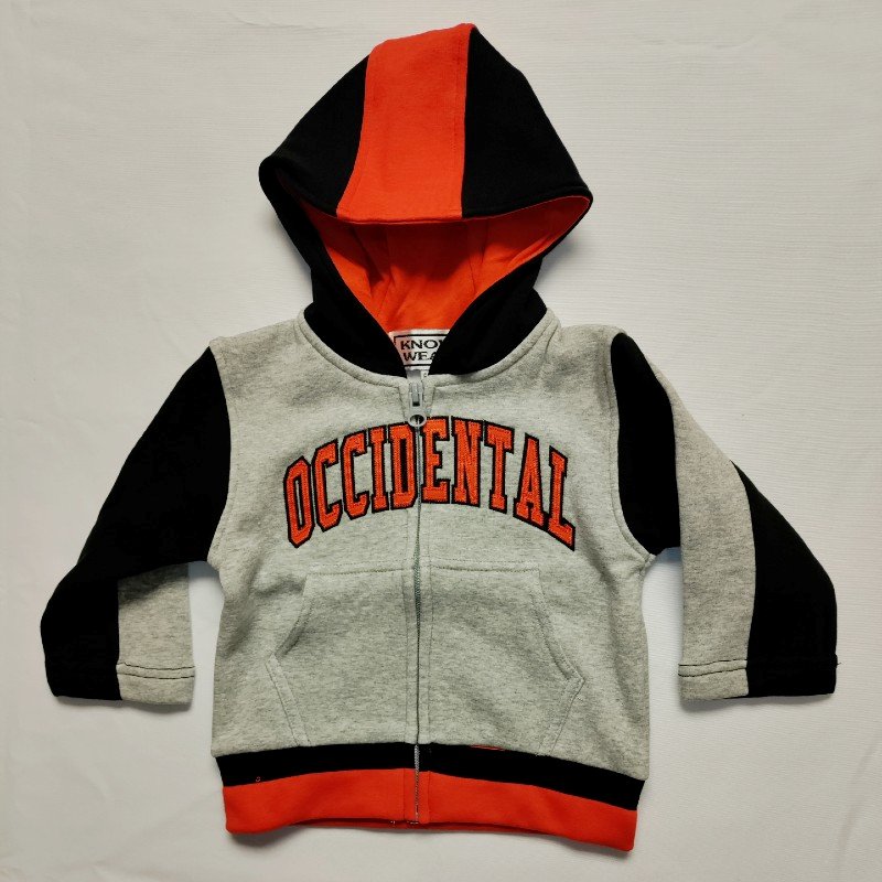 Youth Hooded Sweatshirt Full Zip Occ Oxford/Black/Orange (SKU 117953469)