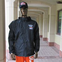 Jacket Black Full-Zip Hooded Windbreaker Oc Tiger