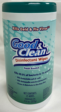Good & Clean Disinfecting Wipes 75Ct